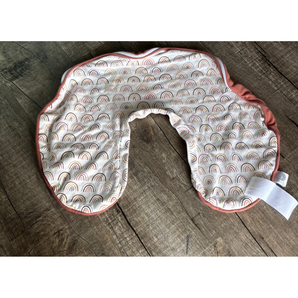 Boppy Nursing Pillow Cover Rainbow‎ Print Coral Trim Baby Feeding Support
